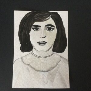 Watercolor Woman Black & White